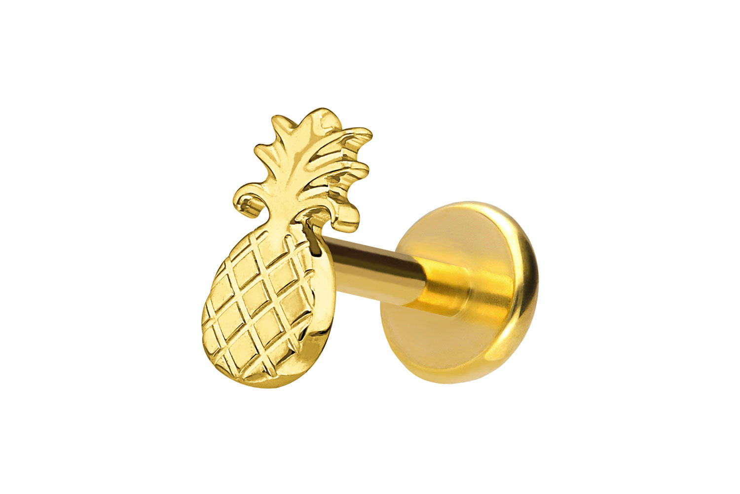 Titan Labret Piercing mit Push Fit ANANAS
